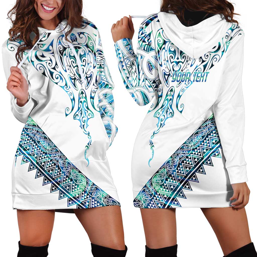 Kahui Whetu Paua shell Kowhaiwhai Taniko Personalised Hoodie Dress Manta Ray Shark-Turtle Maori Tribal Style LT9 - Polynesian Pride