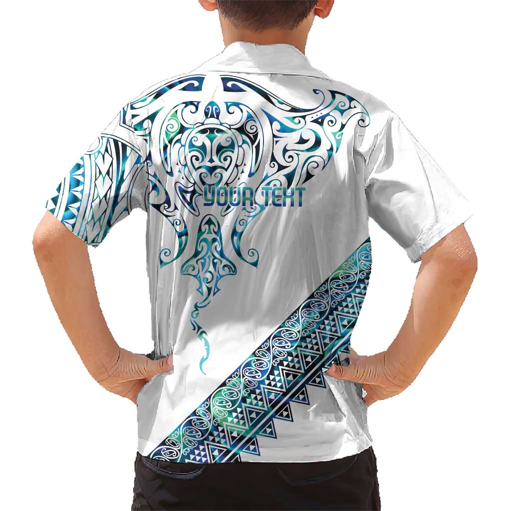 Kahui Whetu Paua shell Kowhaiwhai Taniko Personalised Kid Hawaiian Shirt Manta Ray Shark-Turtle Maori Tribal Style LT9 - Polynesian Pride