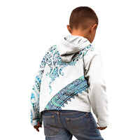 Kahui Whetu Paua shell Kowhaiwhai Taniko Personalised Kid Hoodie Manta Ray Shark-Turtle Maori Tribal Style LT9 - Polynesian Pride