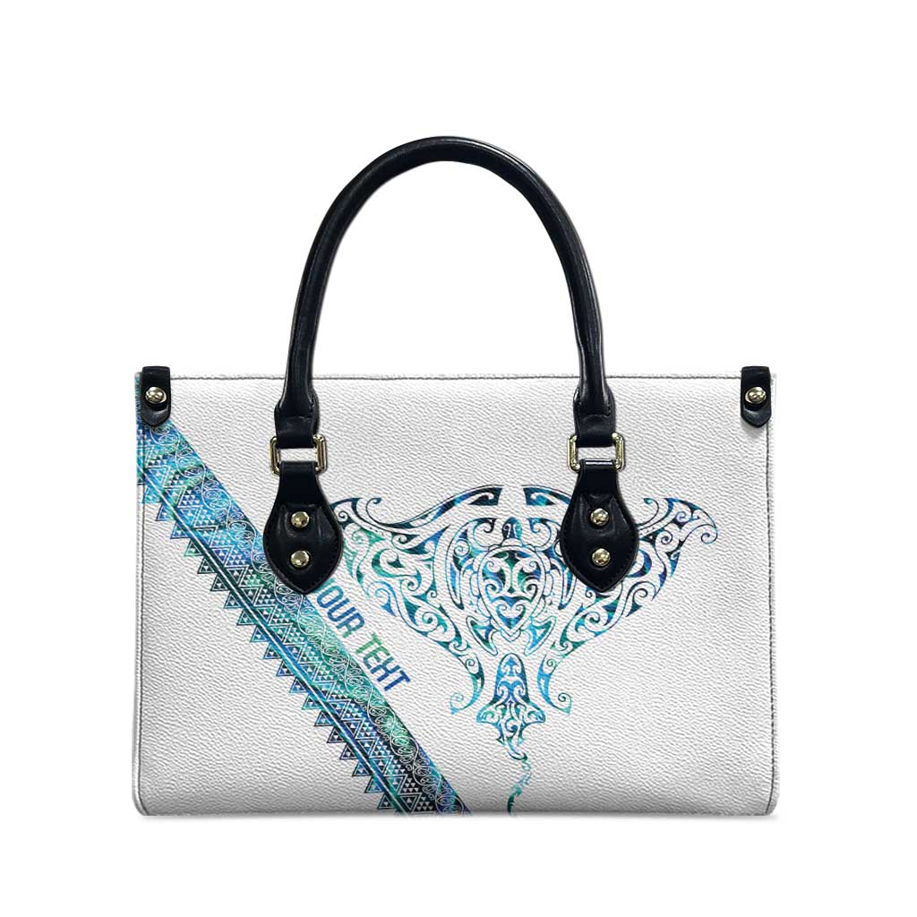 Kahui Whetu Paua shell Kowhaiwhai Taniko Personalised Leather Bag Manta Ray Shark-Turtle Maori Tribal Style LT9 - Polynesian Pride