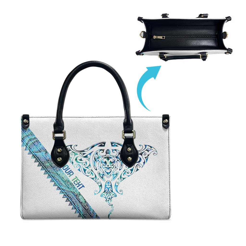 Kahui Whetu Paua shell Kowhaiwhai Taniko Personalised Leather Bag Manta Ray Shark-Turtle Maori Tribal Style LT9 - Polynesian Pride