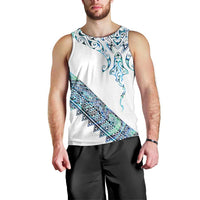 Kahui Whetu Paua shell Kowhaiwhai Taniko Personalised Men Tank Top Manta Ray Shark-Turtle Maori Tribal Style LT9 - Polynesian Pride