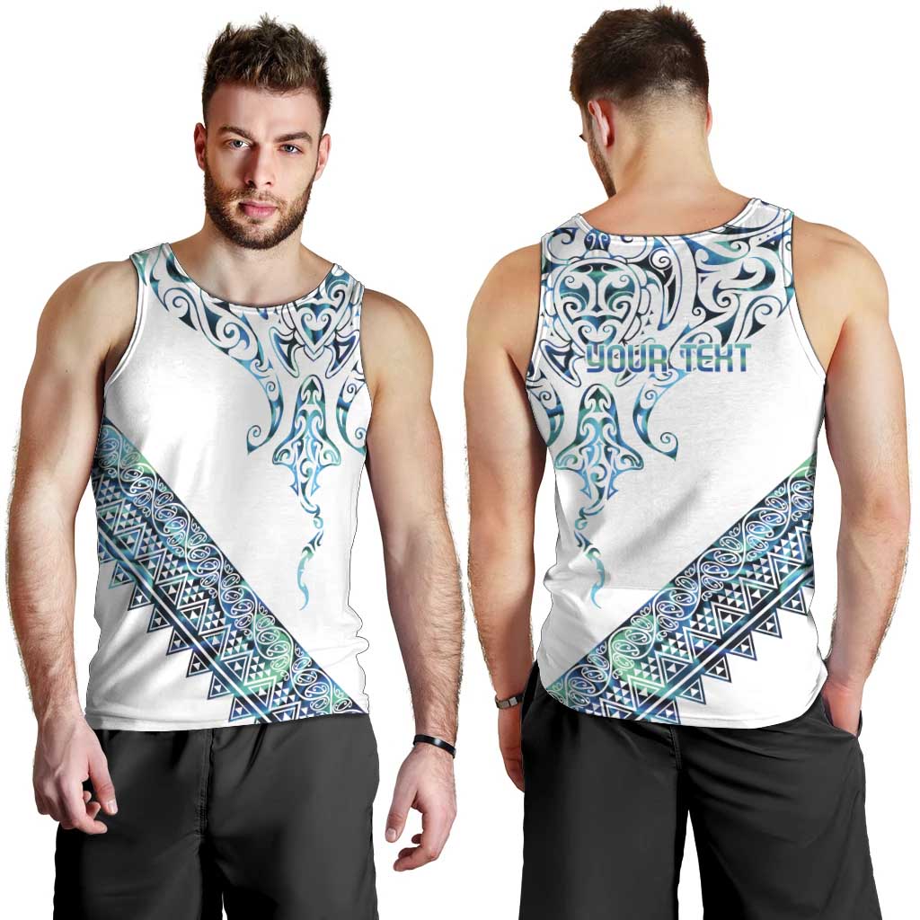 Kahui Whetu Paua shell Kowhaiwhai Taniko Personalised Men Tank Top Manta Ray Shark-Turtle Maori Tribal Style LT9 - Polynesian Pride