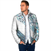 Kahui Whetu Paua shell Kowhaiwhai Taniko Personalised Padded Jacket Manta Ray Shark-Turtle Maori Tribal Style