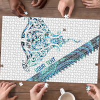 Kahui Whetu Paua shell Kowhaiwhai Taniko Personalised Puzzle Manta Ray Shark-Turtle Maori Tribal Style