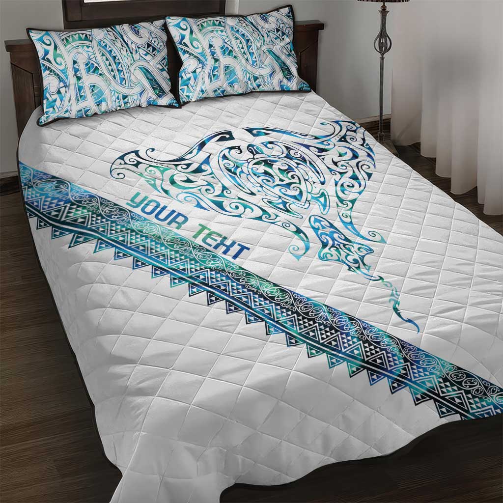 Kahui Whetu Paua shell Kowhaiwhai Taniko Personalised Quilt Bed Set Manta Ray Shark-Turtle Maori Tribal Style