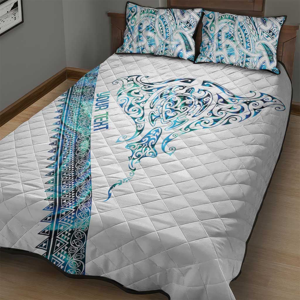 Kahui Whetu Paua shell Kowhaiwhai Taniko Personalised Quilt Bed Set Manta Ray Shark-Turtle Maori Tribal Style LT9 - Polynesian Pride