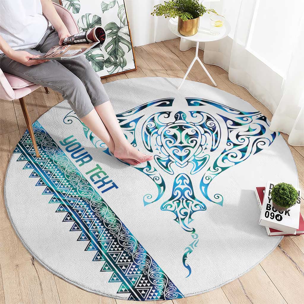 Kahui Whetu Paua shell Kowhaiwhai Taniko Personalised Round Carpet Manta Ray Shark-Turtle Maori Tribal Style LT9 - Polynesian Pride