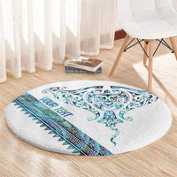 Kahui Whetu Paua shell Kowhaiwhai Taniko Personalised Round Carpet Manta Ray Shark-Turtle Maori Tribal Style LT9 - Polynesian Pride
