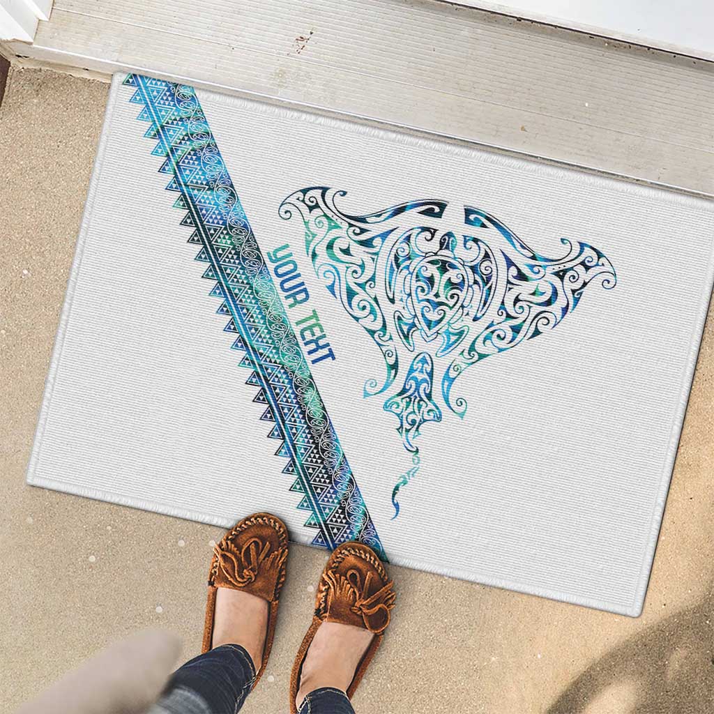 Kahui Whetu Paua shell Kowhaiwhai Taniko Personalised Rubber Doormat Manta Ray Shark-Turtle Maori Tribal Style LT9 - Polynesian Pride