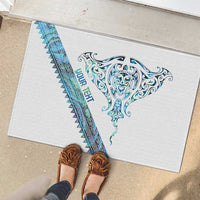 Kahui Whetu Paua shell Kowhaiwhai Taniko Personalised Rubber Doormat Manta Ray Shark-Turtle Maori Tribal Style LT9 - Polynesian Pride