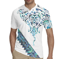 Kahui Whetu Paua shell Kowhaiwhai Taniko Personalised Rugby Jersey Manta Ray Shark-Turtle Maori Tribal Style LT9 - Polynesian Pride