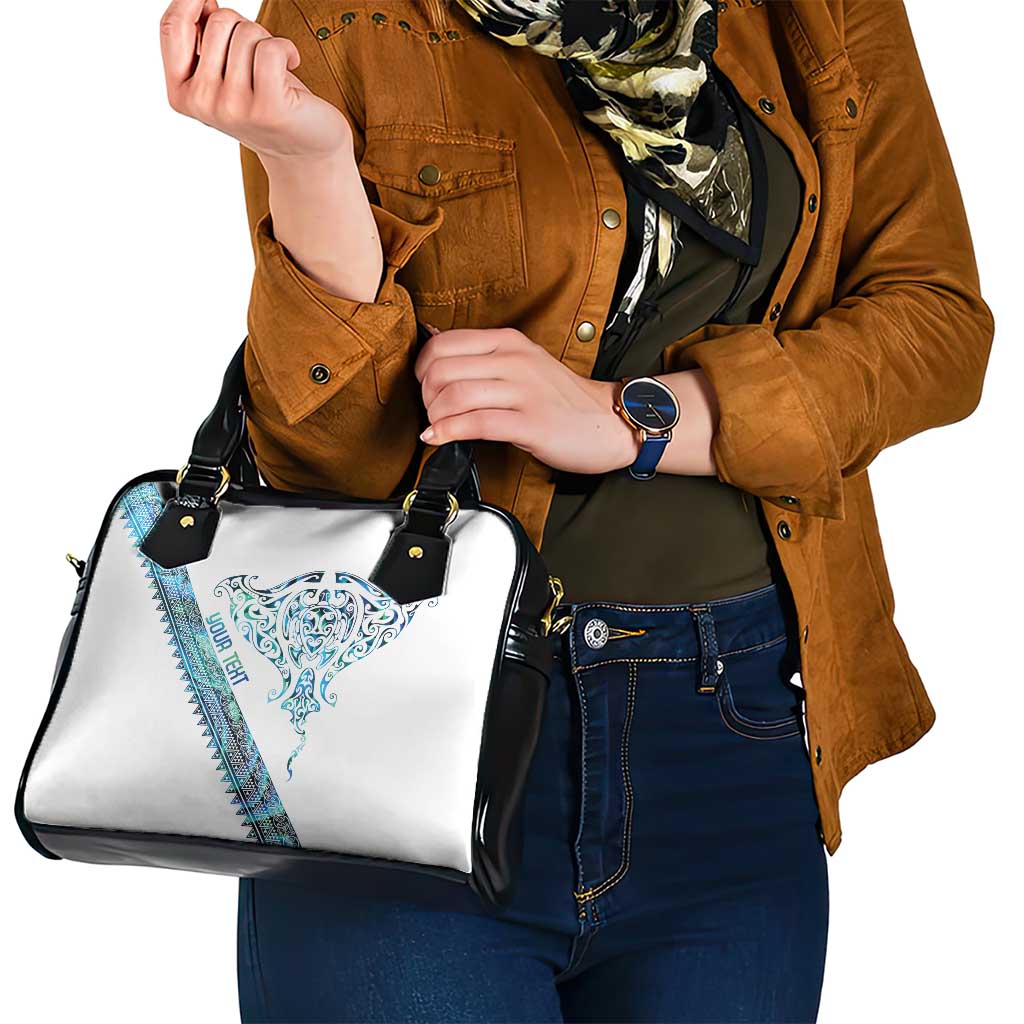 Kahui Whetu Paua shell Kowhaiwhai Taniko Personalised Shoulder Handbag Manta Ray Shark-Turtle Maori Tribal Style LT9 - Polynesian Pride