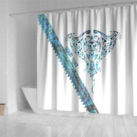 Kahui Whetu Paua shell Kowhaiwhai Taniko Personalised Shower Curtain Manta Ray Shark-Turtle Maori Tribal Style LT9 - Polynesian Pride