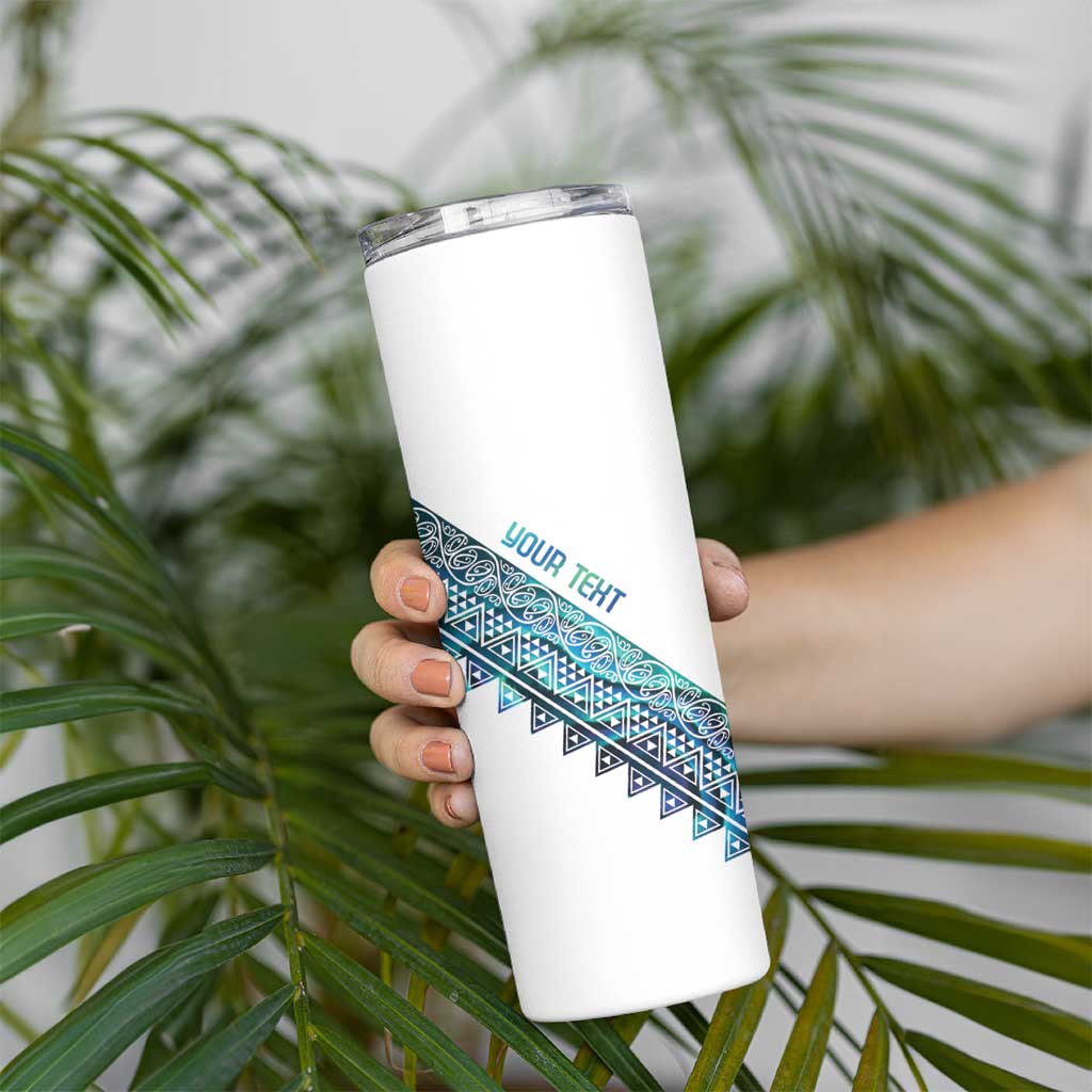 Kahui Whetu Paua shell Kowhaiwhai Taniko Personalised Skinny Tumbler Manta Ray Shark-Turtle Maori Tribal Style LT9 - Polynesian Pride