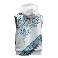 Kahui Whetu Paua shell Kowhaiwhai Taniko Personalised Sleeveless Hoodie Manta Ray Shark-Turtle Maori Tribal Style LT9 - Polynesian Pride