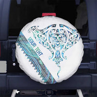 Kahui Whetu Paua shell Kowhaiwhai Taniko Personalised Spare Tire Cover Manta Ray Shark-Turtle Maori Tribal Style LT9 No hole Blue - Polynesian Pride
