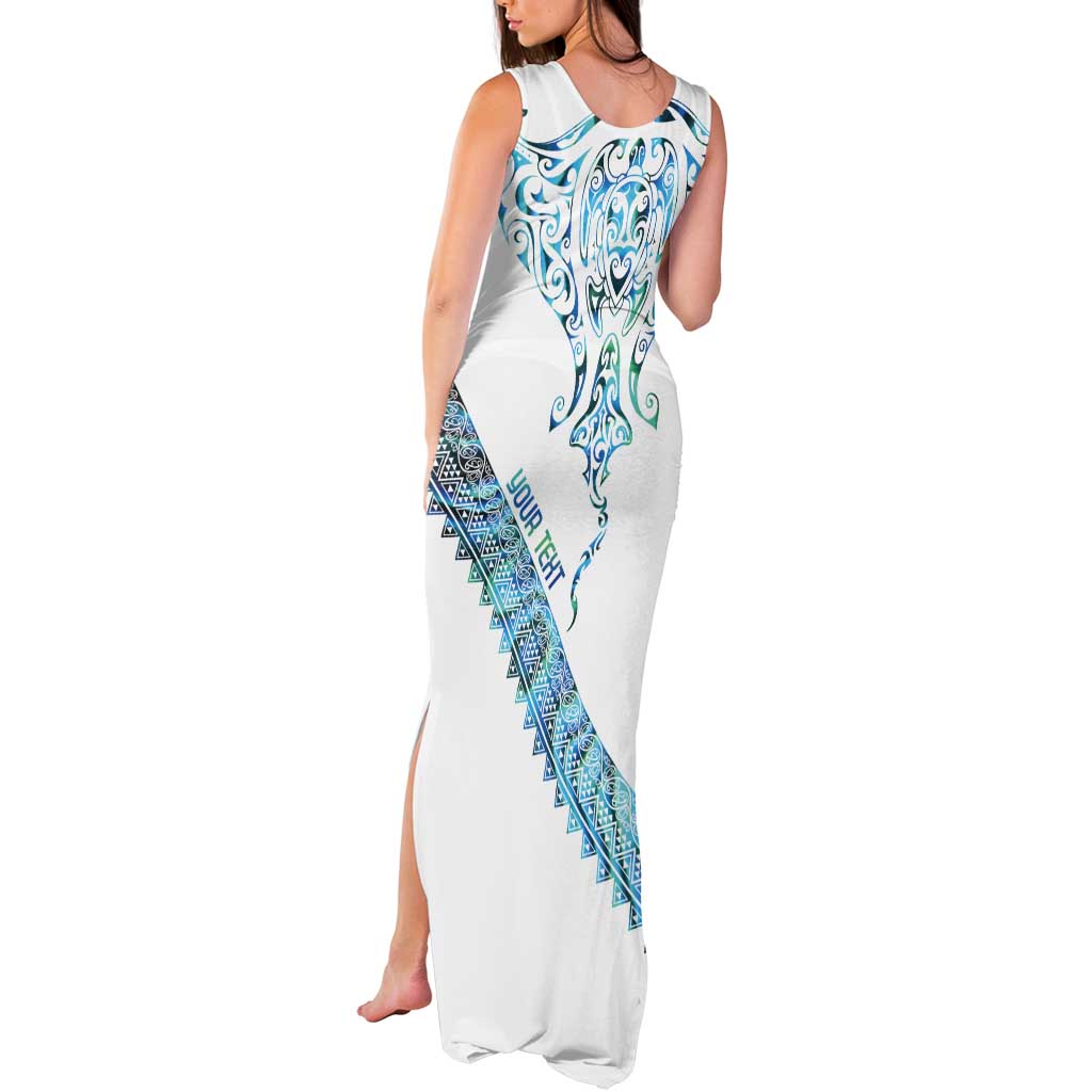 Kahui Whetu Paua shell Kowhaiwhai Taniko Personalised Tank Maxi Dress Manta Ray Shark-Turtle Maori Tribal Style LT9 - Polynesian Pride