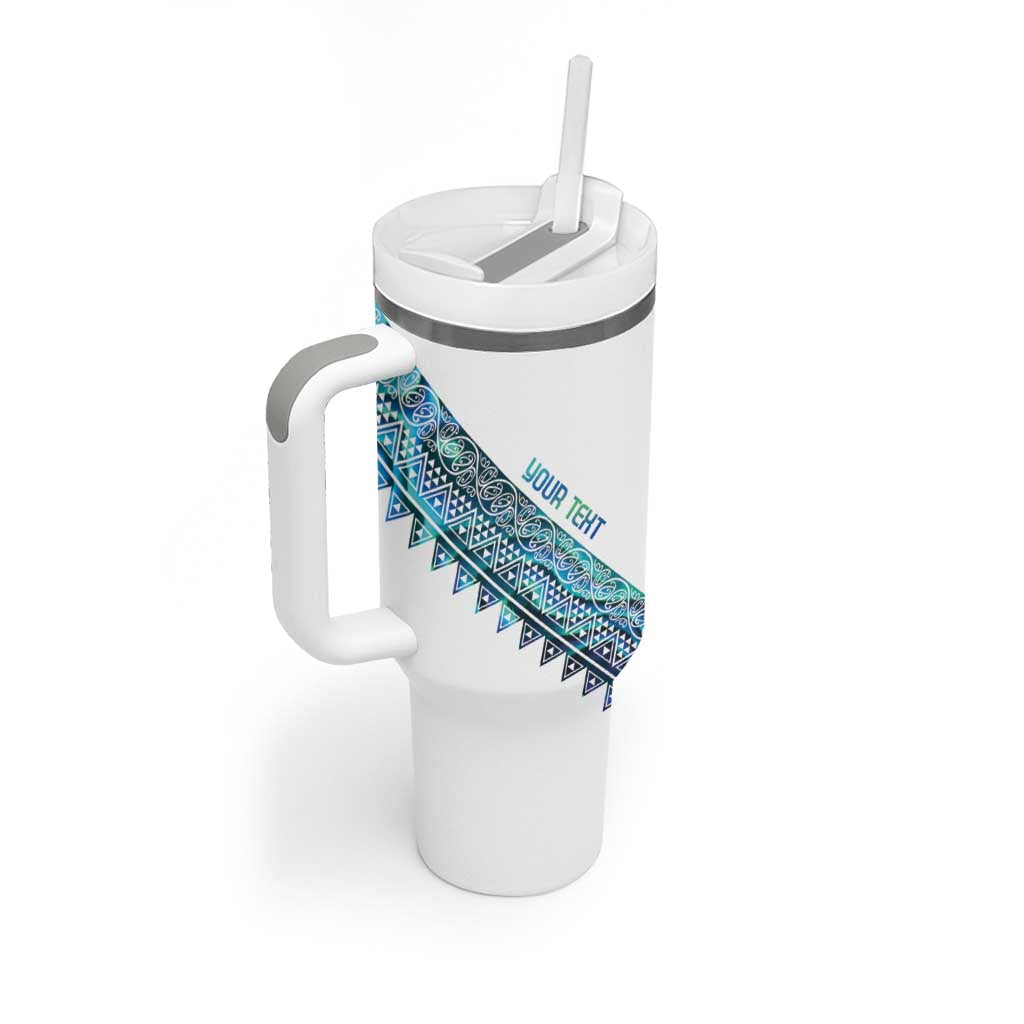 Kahui Whetu Paua shell Kowhaiwhai Taniko Personalised Tumbler With Handle Manta Ray Shark-Turtle Maori Tribal Style LT9 - Polynesian Pride