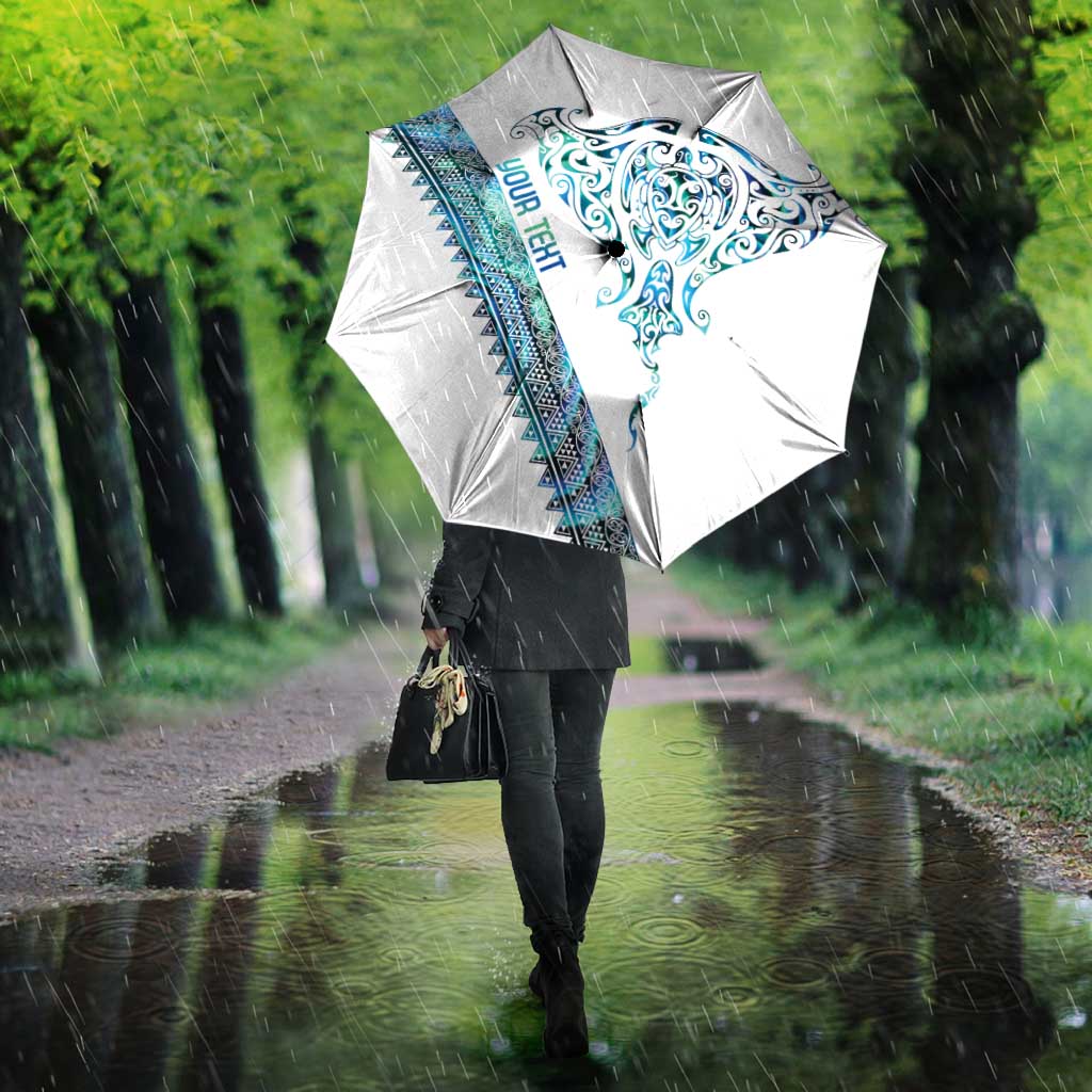 Kahui Whetu Paua shell Kowhaiwhai Taniko Personalised Umbrella Manta Ray Shark-Turtle Maori Tribal Style LT9 - Polynesian Pride