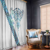 Kahui Whetu Paua shell Kowhaiwhai Taniko Personalised Window Curtain Manta Ray Shark-Turtle Maori Tribal Style LT9 - Polynesian Pride