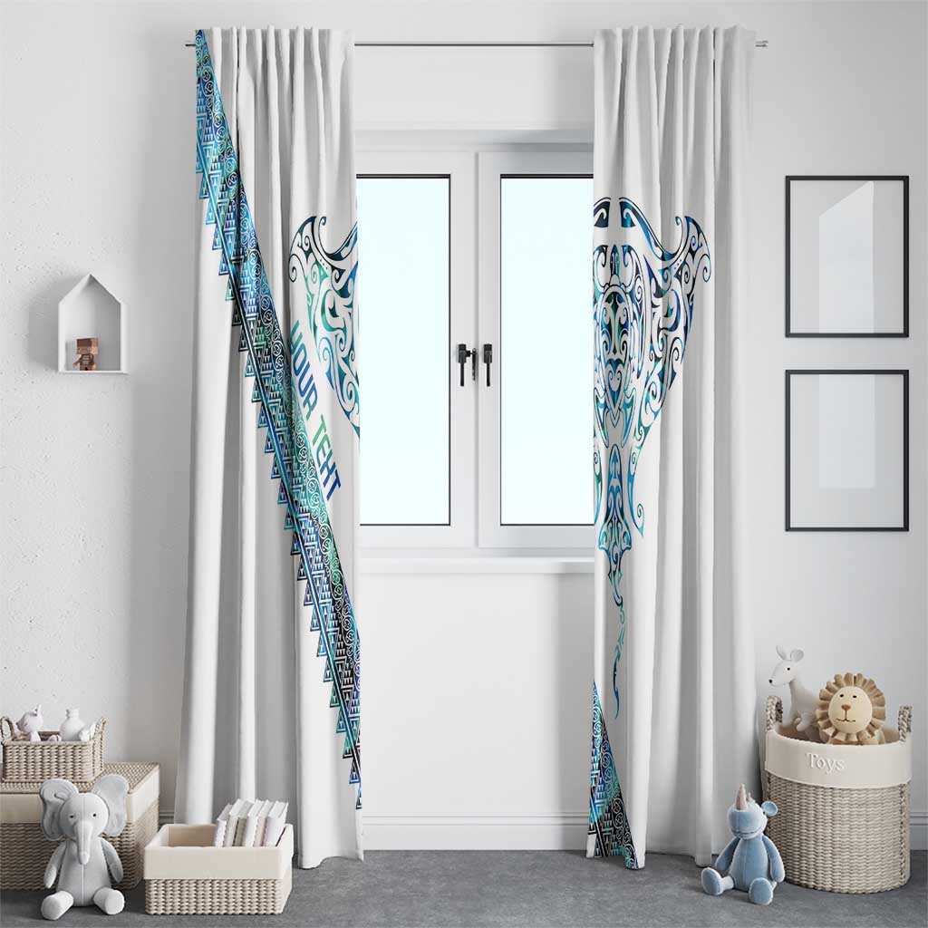 Kahui Whetu Paua shell Kowhaiwhai Taniko Personalised Window Curtain Manta Ray Shark-Turtle Maori Tribal Style LT9 - Polynesian Pride