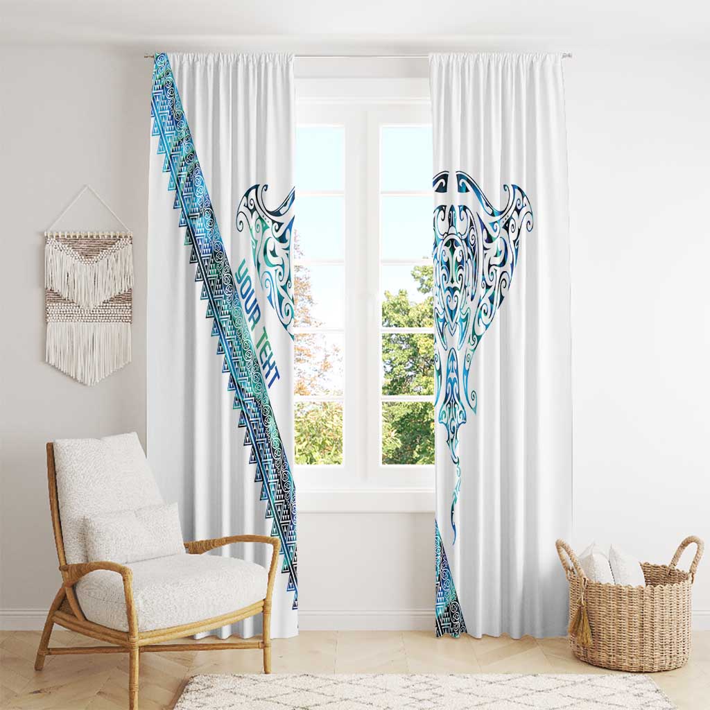 Kahui Whetu Paua shell Kowhaiwhai Taniko Personalised Window Curtain Manta Ray Shark-Turtle Maori Tribal Style LT9 - Polynesian Pride