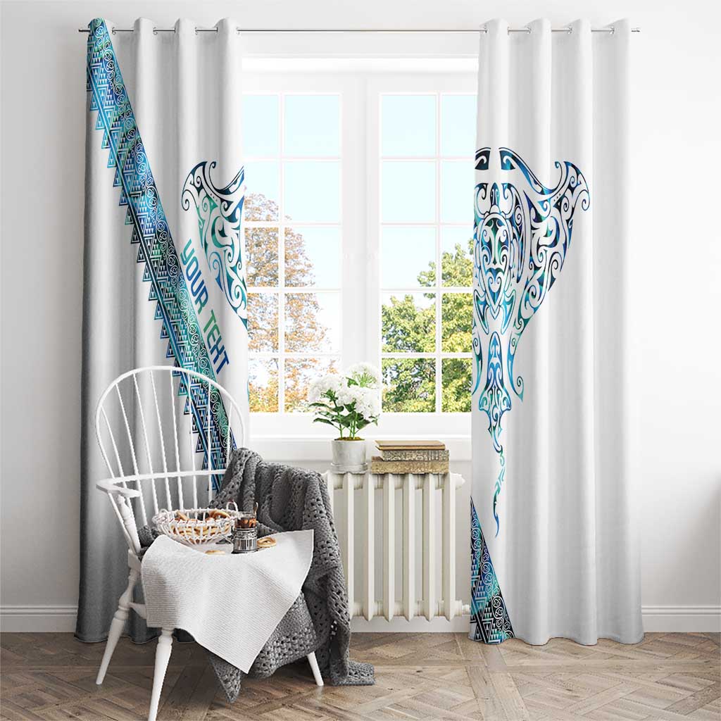 Kahui Whetu Paua shell Kowhaiwhai Taniko Personalised Window Curtain Manta Ray Shark-Turtle Maori Tribal Style LT9 - Polynesian Pride