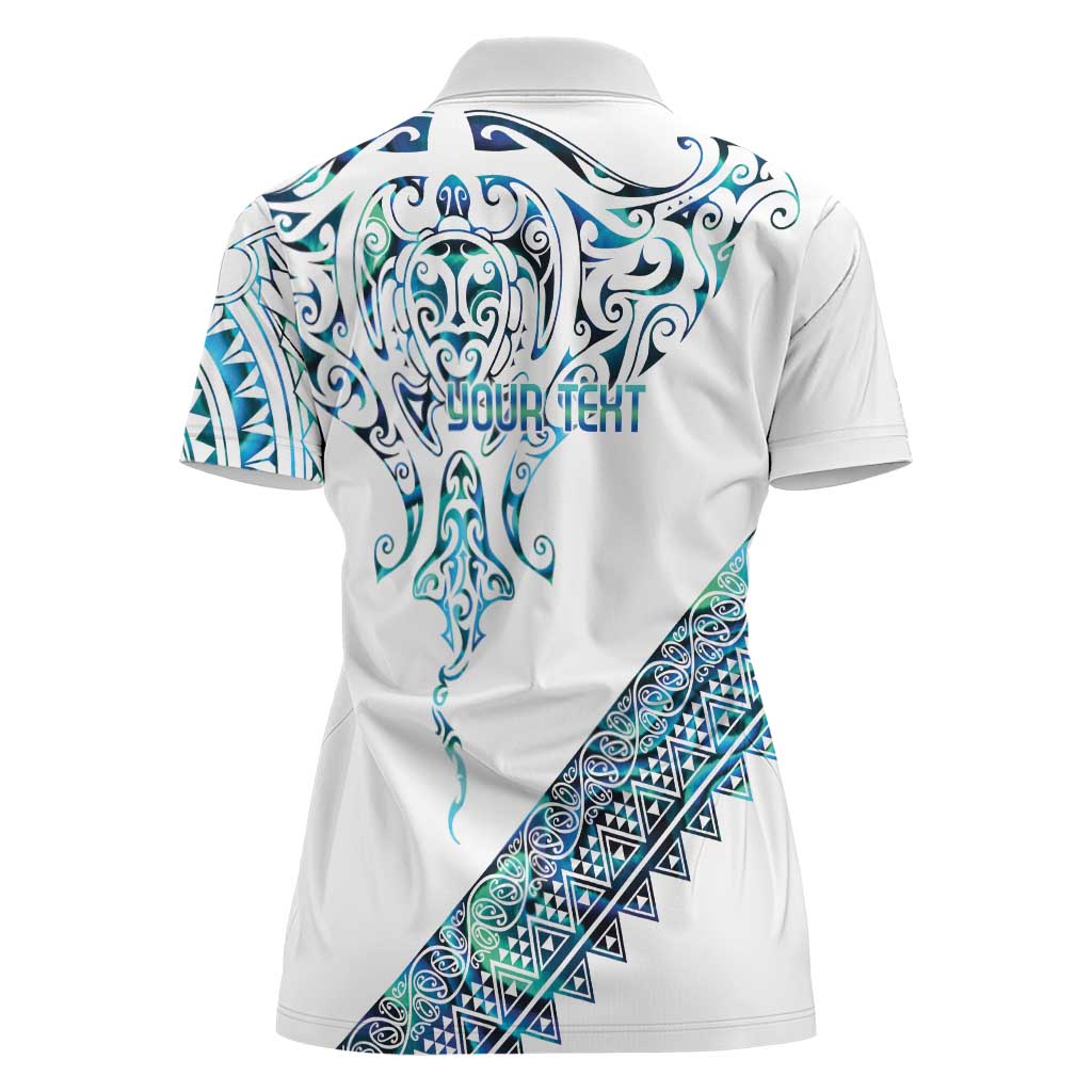 Kahui Whetu Paua shell Kowhaiwhai Taniko Personalised Women Polo Shirt Manta Ray Shark-Turtle Maori Tribal Style LT9 - Polynesian Pride