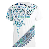 Kahui Whetu Paua shell Kowhaiwhai Taniko Personalised Women V-Neck T-Shirt Manta Ray Shark-Turtle Maori Tribal Style LT9 - Polynesian Pride