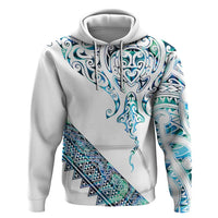 Kahui Whetu Paua shell Kowhaiwhai Taniko Personalised Zip Hoodie Manta Ray Shark-Turtle Maori Tribal Style LT9 Pullover Hoodie Blue - Polynesian Pride