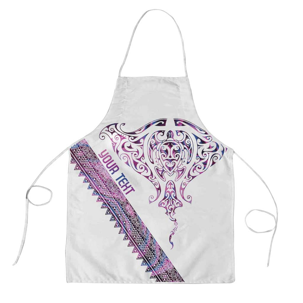 Mawhero Paua shell Kowhaiwhai Taniko Personalised Apron Manta Ray Shark-Turtle Maori Tribal Style