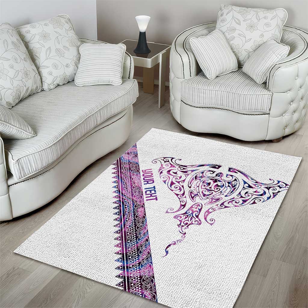 Mawhero Paua shell Kowhaiwhai Taniko Personalised Area Rug Manta Ray Shark-Turtle Maori Tribal Style LT9 - Polynesian Pride