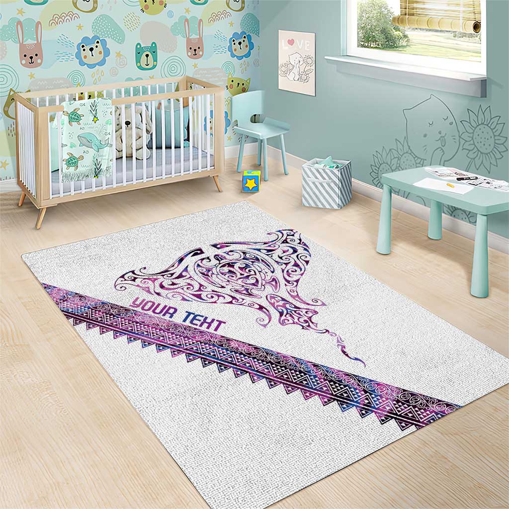 Mawhero Paua shell Kowhaiwhai Taniko Personalised Area Rug Manta Ray Shark-Turtle Maori Tribal Style LT9 - Polynesian Pride