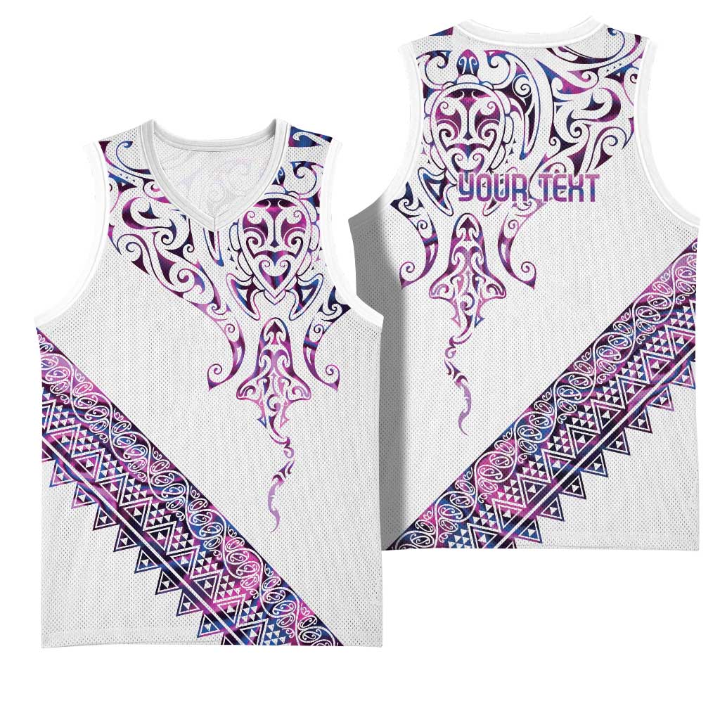 Mawhero Paua shell Kowhaiwhai Taniko Personalised Basketball Jersey Manta Ray Shark-Turtle Maori Tribal Style LT9 - Polynesian Pride