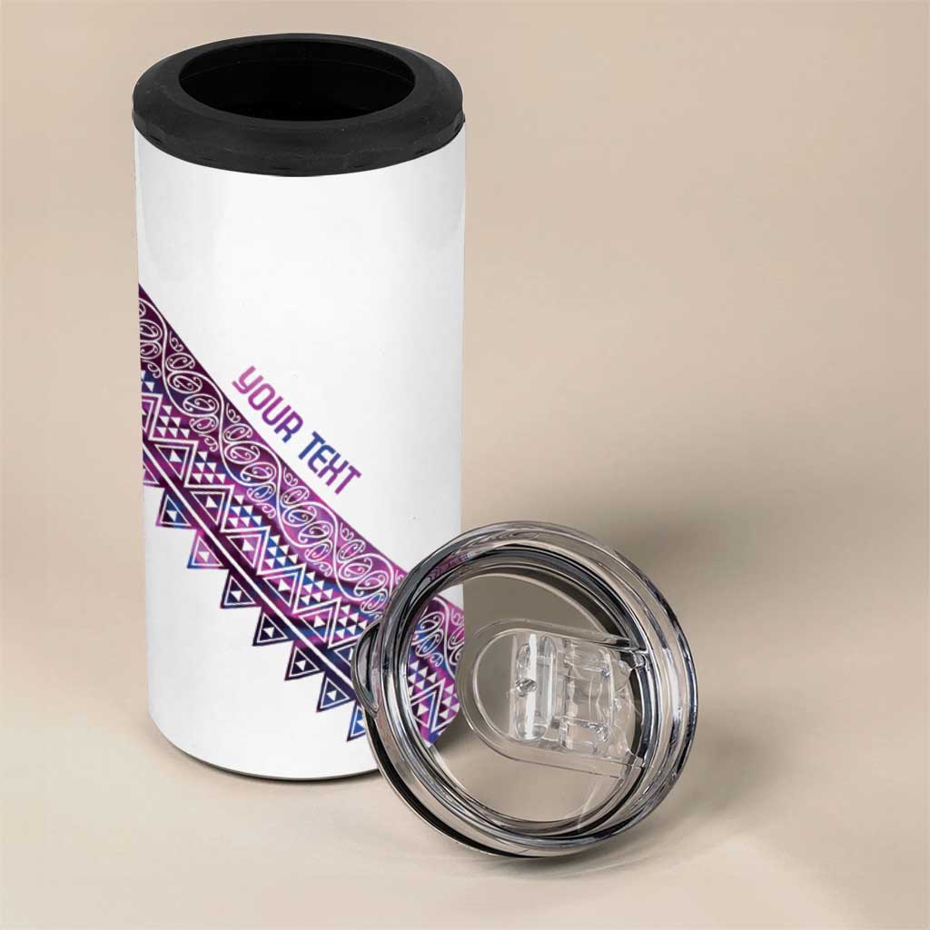 Mawhero Paua shell Kowhaiwhai Taniko Personalised 4 in 1 Can Cooler Tumbler Manta Ray Shark-Turtle Maori Tribal Style LT9 - Polynesian Pride