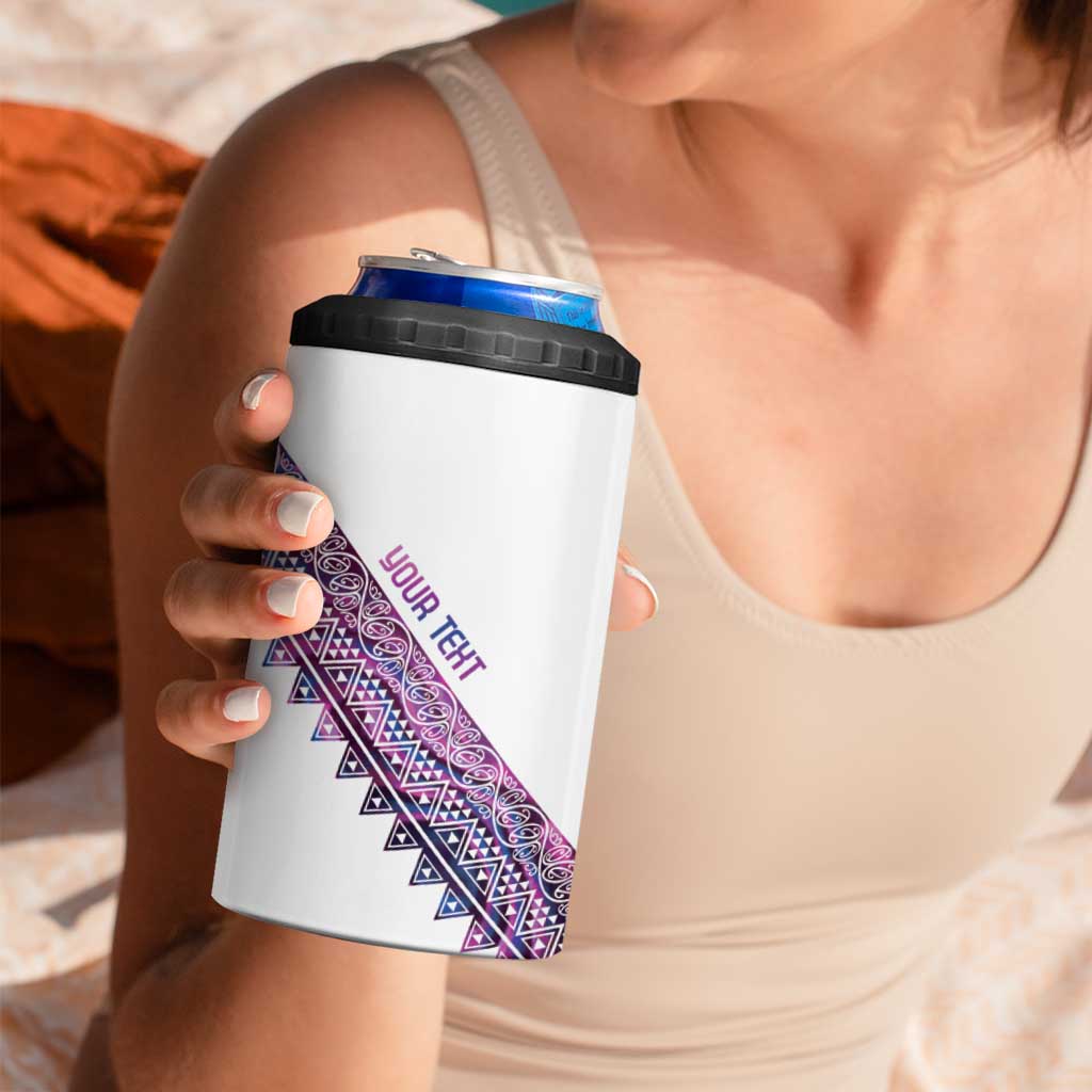 Mawhero Paua shell Kowhaiwhai Taniko Personalised 4 in 1 Can Cooler Tumbler Manta Ray Shark-Turtle Maori Tribal Style LT9 - Polynesian Pride