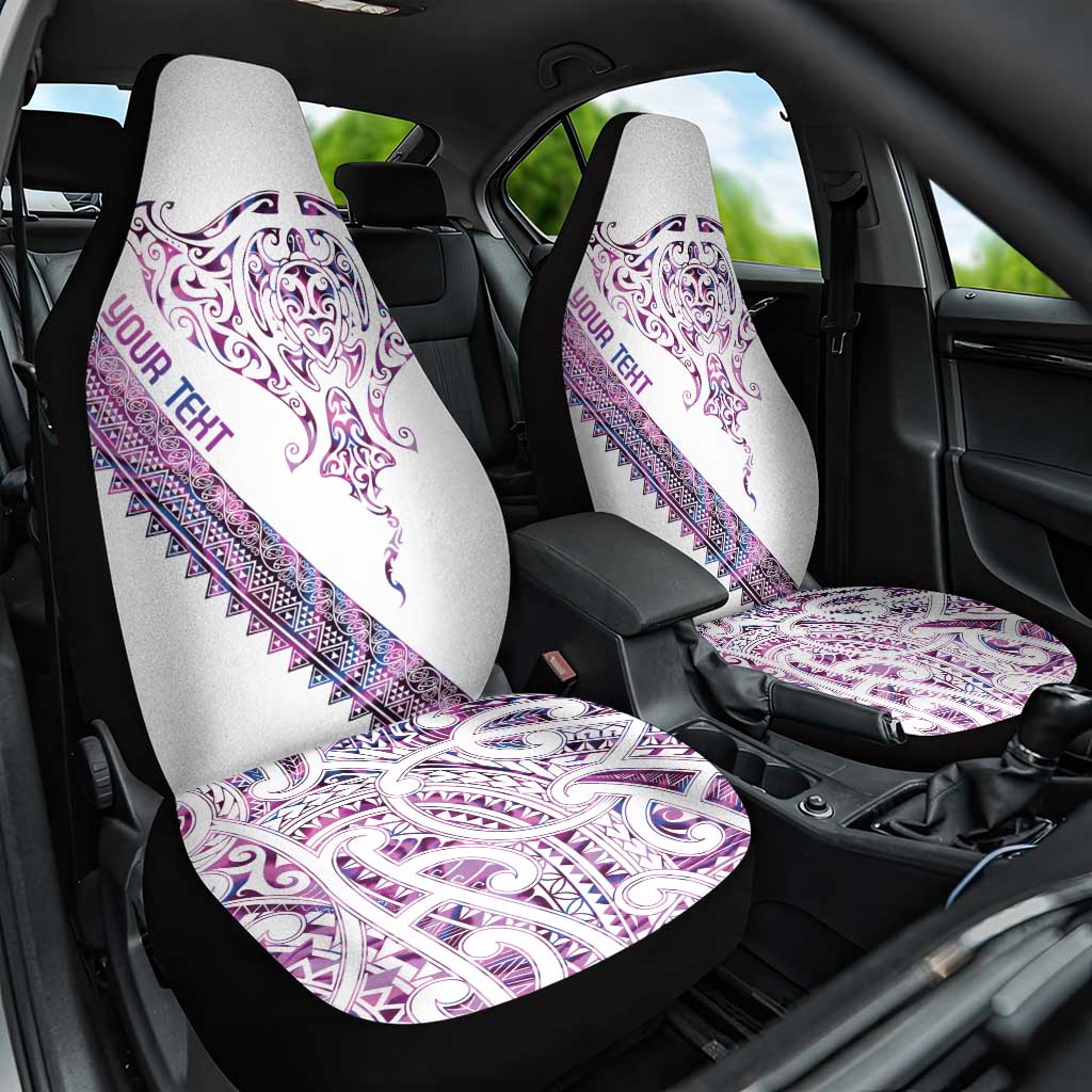 Mawhero Paua shell Kowhaiwhai Taniko Personalised Car Seat Cover Manta Ray Shark-Turtle Maori Tribal Style LT9 One Size Pink - Polynesian Pride