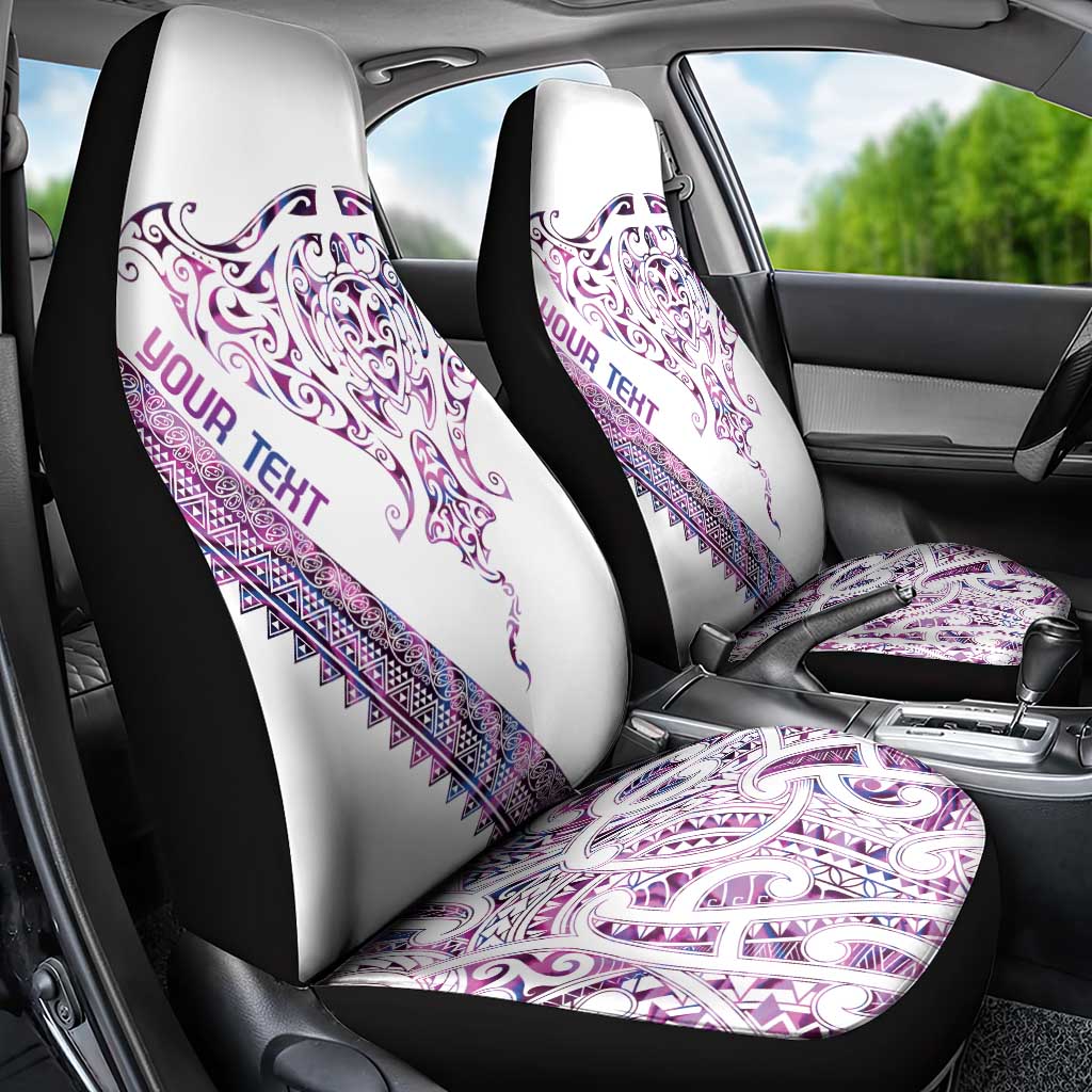 Mawhero Paua shell Kowhaiwhai Taniko Personalised Car Seat Cover Manta Ray Shark-Turtle Maori Tribal Style LT9 - Polynesian Pride