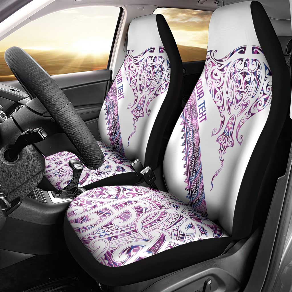 Mawhero Paua shell Kowhaiwhai Taniko Personalised Car Seat Cover Manta Ray Shark-Turtle Maori Tribal Style LT9 - Polynesian Pride