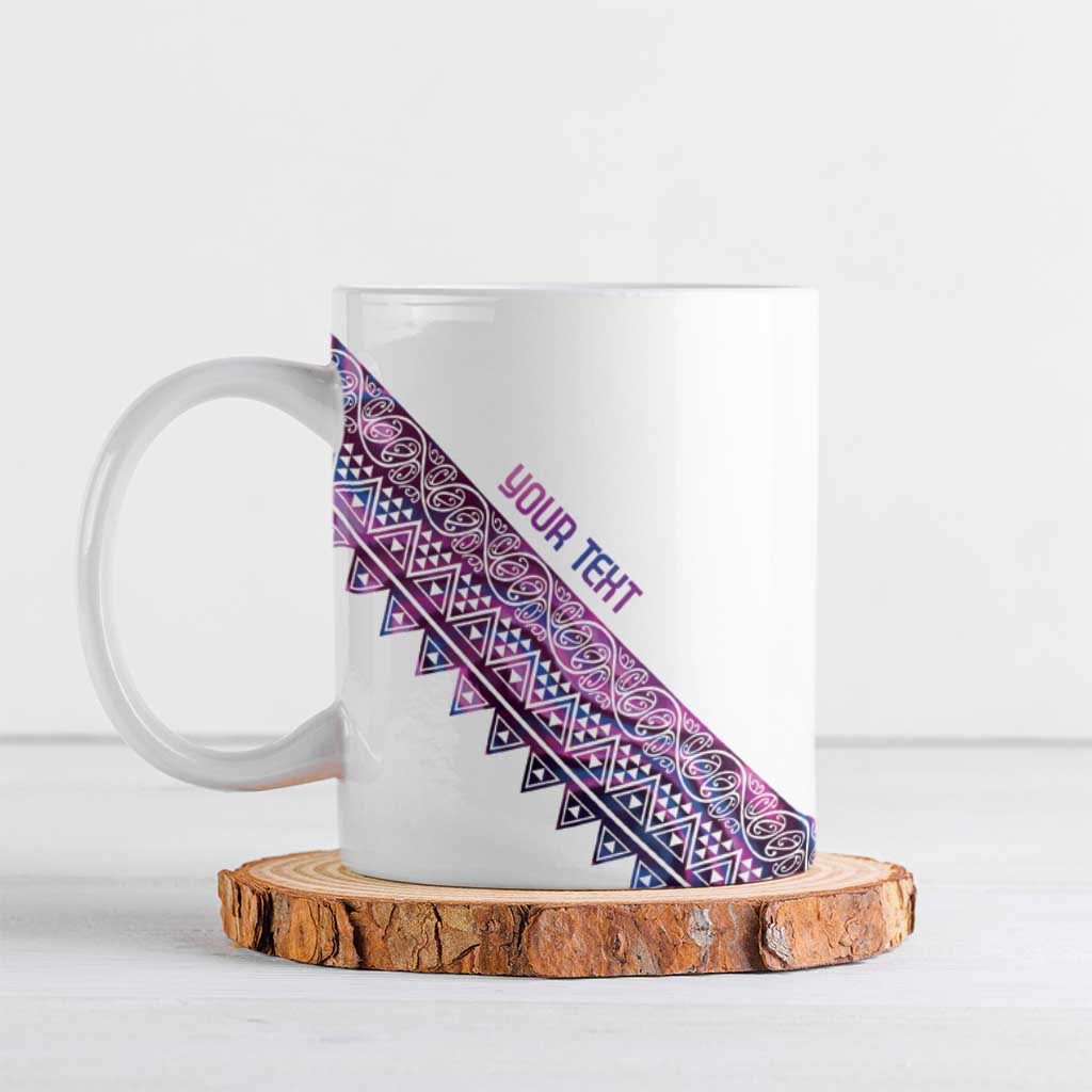 Mawhero Paua shell Kowhaiwhai Taniko Personalised Ceramic Mug Manta Ray Shark-Turtle Maori Tribal Style