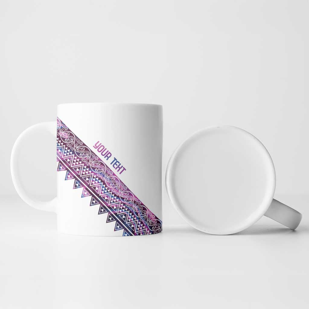 Mawhero Paua shell Kowhaiwhai Taniko Personalised Ceramic Mug Manta Ray Shark-Turtle Maori Tribal Style