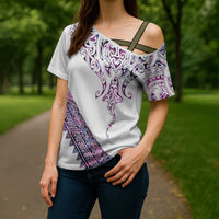 Mawhero Paua shell Kowhaiwhai Taniko Personalised Cross Shoulder Shirt Manta Ray Shark-Turtle Maori Tribal Style LT9 - Polynesian Pride
