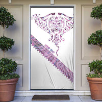 Mawhero Paua shell Kowhaiwhai Taniko Personalised Door Cover Manta Ray Shark-Turtle Maori Tribal Style LT9 Pink - Polynesian Pride