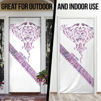 Mawhero Paua shell Kowhaiwhai Taniko Personalised Door Cover Manta Ray Shark-Turtle Maori Tribal Style LT9 - Polynesian Pride