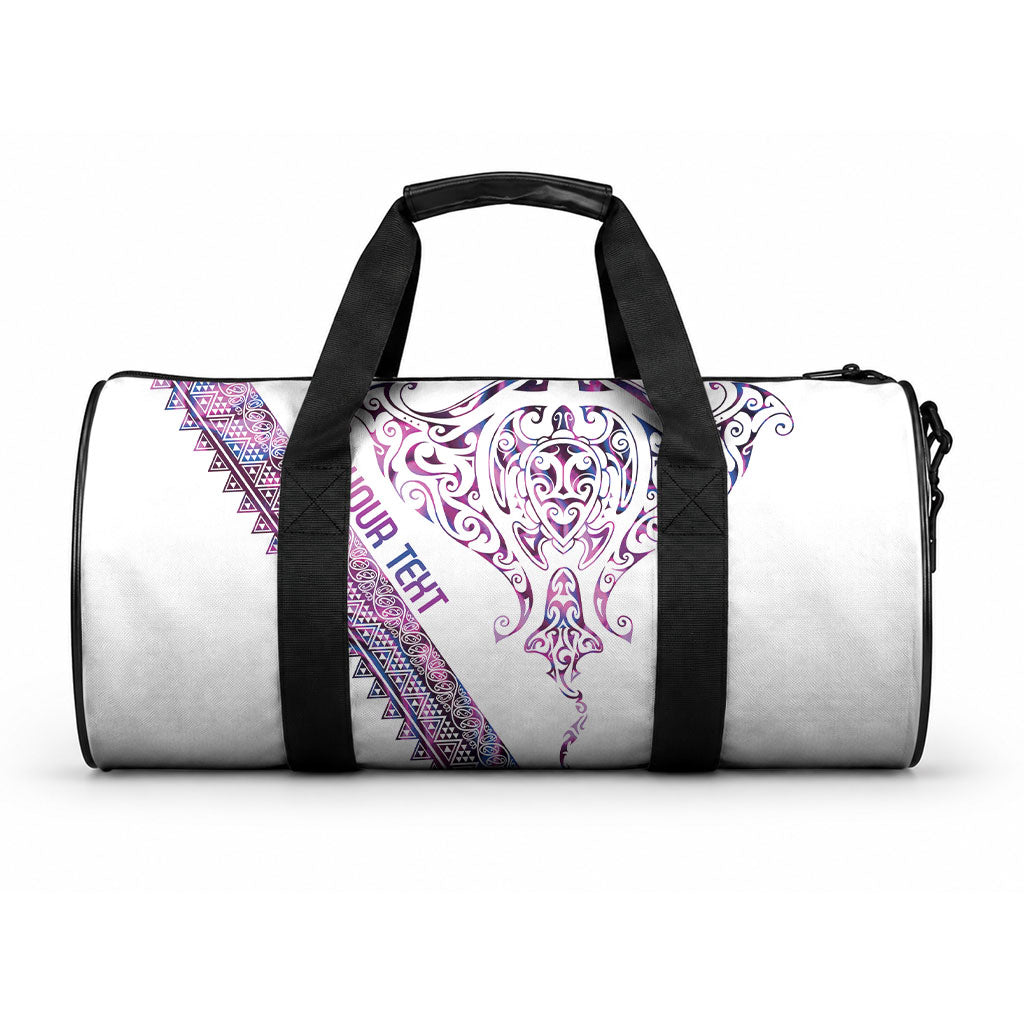 Mawhero Paua shell Kowhaiwhai Taniko Personalised Duffle Bag Manta Ray Shark-Turtle Maori Tribal Style LT9 One size Pink - Polynesian Pride