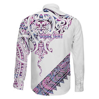 Mawhero Paua shell Kowhaiwhai Taniko Personalised Family Matching Off Shoulder Maxi Dress and Hawaiian Shirt Manta Ray Shark-Turtle Maori Tribal Style LT9 - Polynesian Pride