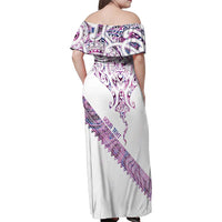 Mawhero Paua shell Kowhaiwhai Taniko Personalised Family Matching Off Shoulder Maxi Dress and Hawaiian Shirt Manta Ray Shark-Turtle Maori Tribal Style LT9 - Polynesian Pride