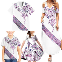 Mawhero Paua shell Kowhaiwhai Taniko Personalised Family Matching Summer Maxi Dress and Hawaiian Shirt Manta Ray Shark-Turtle Maori Tribal Style LT9 - Polynesian Pride