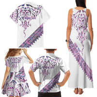 Mawhero Paua shell Kowhaiwhai Taniko Personalised Family Matching Tank Maxi Dress and Hawaiian Shirt Manta Ray Shark-Turtle Maori Tribal Style LT9 - Polynesian Pride